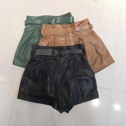 best Women Harajuku Genuine Leather shorts 0 shop online at M2K Trends for