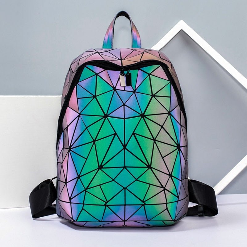 best Women Hologram Backpack School Matte Geometric Backpacks Girls Travel Shoulder Bags For Women Totes Luxury Shoulder Bag Silver 0 shop online at M2K Trends for