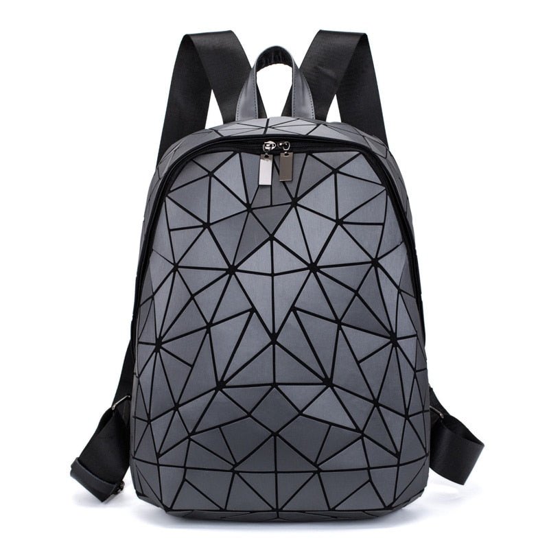 best Women Hologram Backpack School Matte Geometric Backpacks Girls Travel Shoulder Bags For Women Totes Luxury Shoulder Bag Silver 0 shop online at M2K Trends for