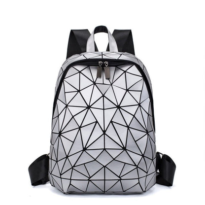 best Women Hologram Backpack School Matte Geometric Backpacks Girls Travel Shoulder Bags For Women Totes Luxury Shoulder Bag Silver 0 shop online at M2K Trends for