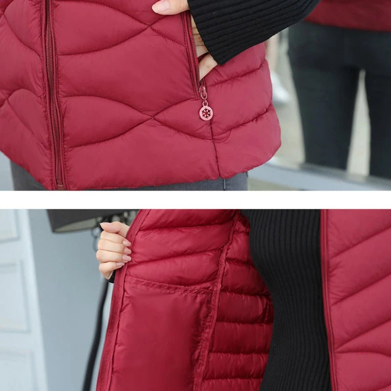 best Women Sleeveless Jacket New Autumn Winter Fashion Casual Female Warm Womens Vest Outerwear Ladies Removable Hooded Waistcoat shop online at M2K Trends for