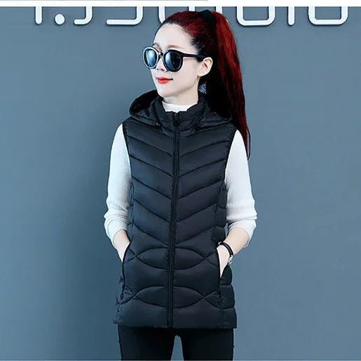 best Women Sleeveless Jacket New Autumn Winter Fashion Casual Female Warm Womens Vest Outerwear Ladies Removable Hooded Waistcoat shop online at M2K Trends for