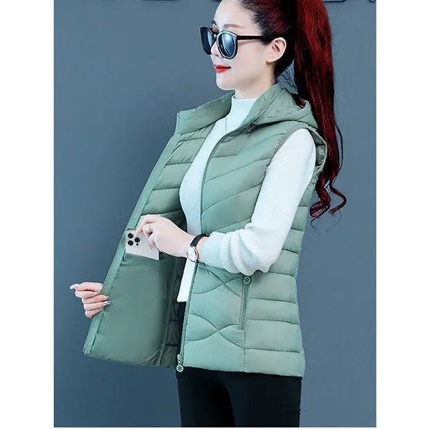 best Women Sleeveless Jacket New Autumn Winter Fashion Casual Female Warm Womens Vest Outerwear Ladies Removable Hooded Waistcoat shop online at M2K Trends for