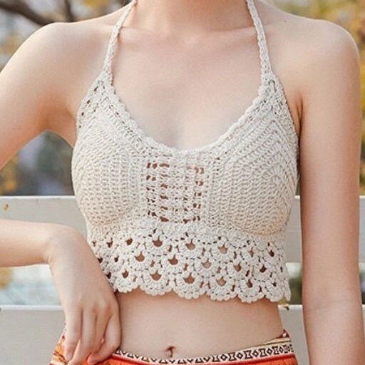 best Women Summer Short Vest Sexy Hollow Out Plain White Halter Vest Strap Crop Tops Crochet Bikini Tank Tops Shirt Hot Tank Top 0 shop online at M2K Trends for