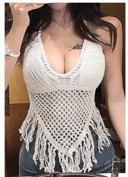 best Women Summer Short Vest Sexy Hollow Out Plain White Halter Vest Strap Crop Tops Crochet Bikini Tank Tops Shirt Hot Tank Top 0 shop online at M2K Trends for