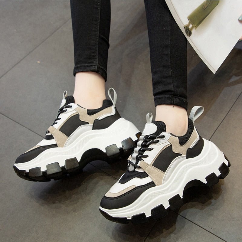 best Women Chunky Sneakers Thick Bottom Platform Vulcanize Shoes Fashion Breathable Running Shoe women`s shoes shop online at M2K Trends for women`s shoes