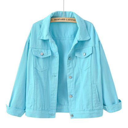 best Women Denim Jacket Spring Autumn Short Coat Pink Jean Jackets Casual Tops Loose Tops Lady Outerwear 0 shop online at M2K Trends for