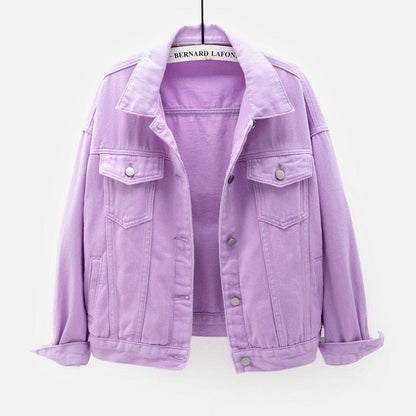 best Women Denim Jacket Spring Autumn Short Coat Pink Jean Jackets Casual Tops Loose Tops Lady Outerwear 0 shop online at M2K Trends for