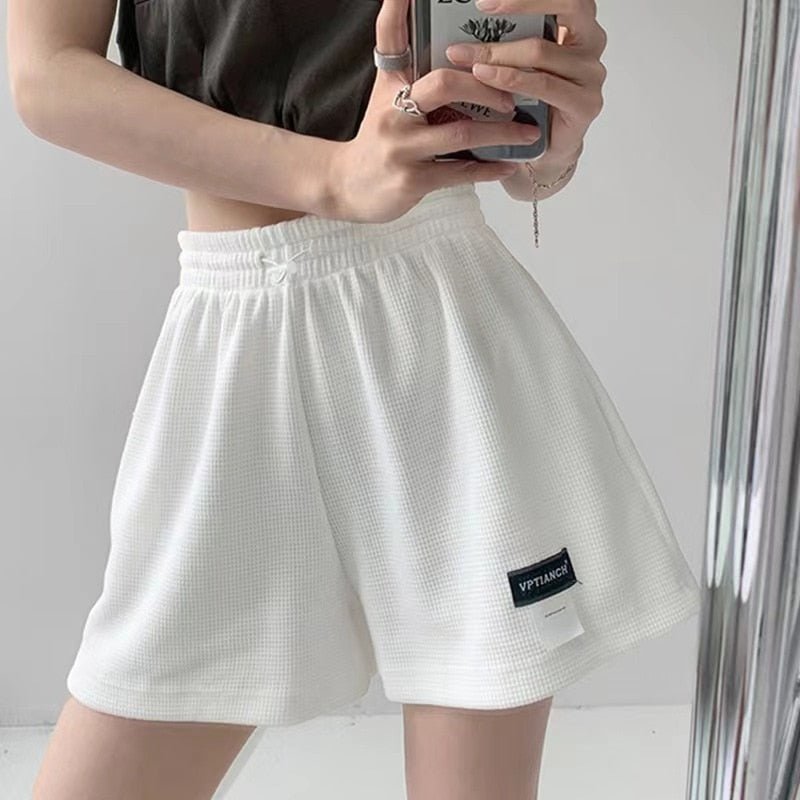 best Women&#39;s Shorts 2023 Summer High Waisted Sports Shorts Loose Bottoms Female Casual Elastic Waist Hot Pants Solid Color Homewear 0 shop online at M2K Trends for