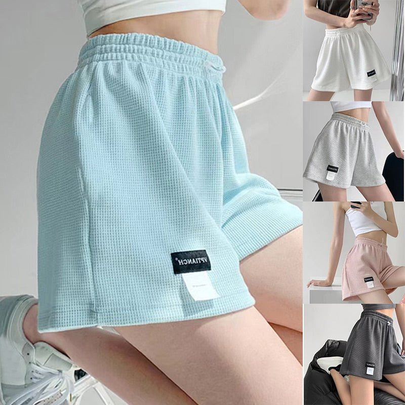 best Women&#39;s Shorts 2023 Summer High Waisted Sports Shorts Loose Bottoms Female Casual Elastic Waist Hot Pants Solid Color Homewear 0 shop online at M2K Trends for
