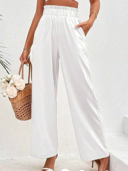 best Women's Loose Cotton And Linen High Waist Wide Leg Trousers women`s pants shop online at M2K Trends for women pants