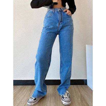 best Women's Pants Straight Leg Jeans Women High Waist Slim Loose Autumn Winter Pants Casual Split Washed Mom Fashion Trousers 0 shop online at M2K Trends for