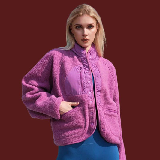 best Women's Pink Polar Fleece Sports And Leisure Sweater Jacket Top 0 shop online at M2K Trends for