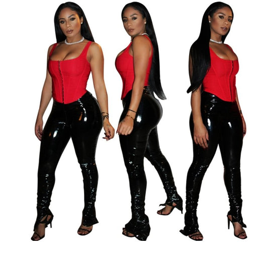 best Women's Sexy High Elastic Skinny PU Leather Pants women`s pants shop online at M2K Trends for Leather pants