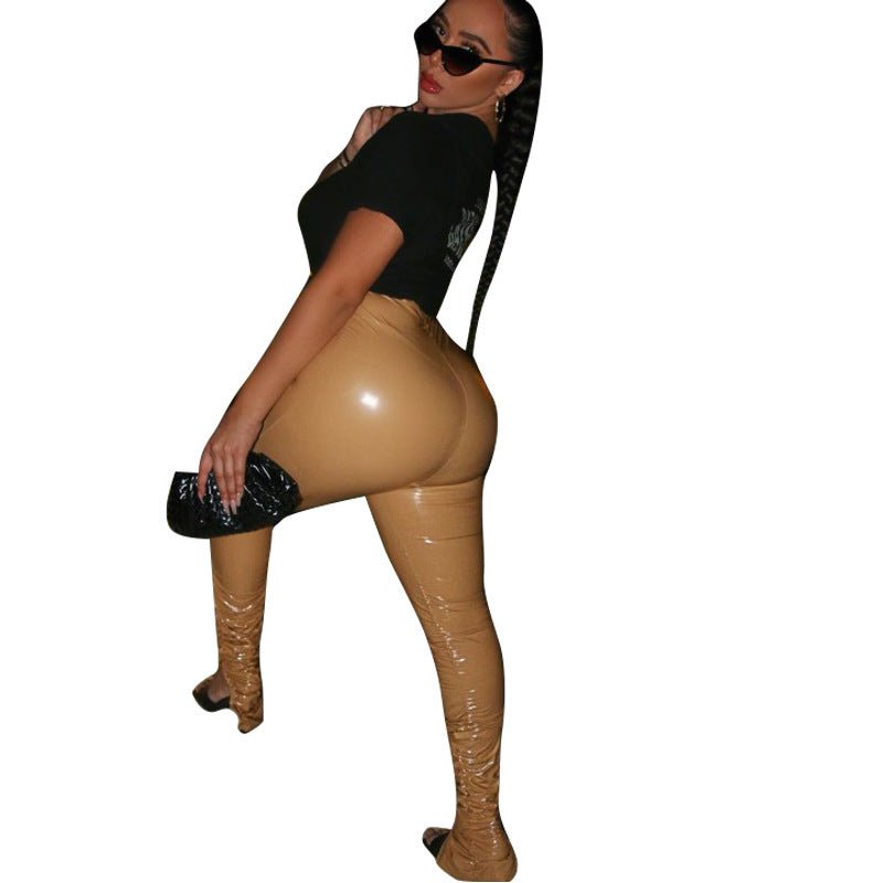 best Women's Sexy High Elastic Skinny PU Leather Pants women`s pants shop online at M2K Trends for Leather pants