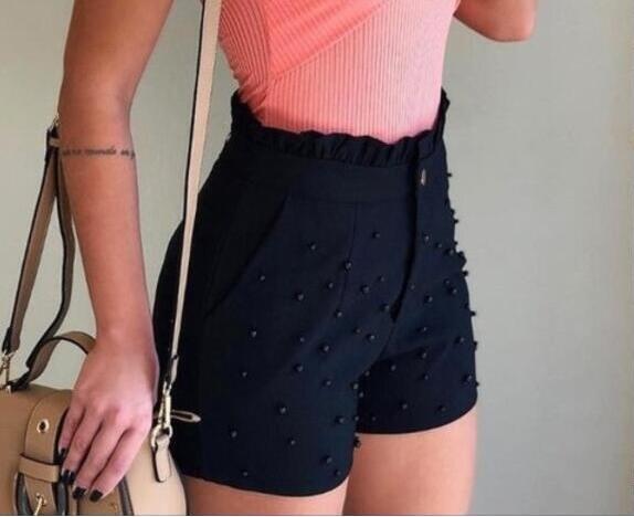 best Women's Shorts Cannon Beads Solid Color Sexy Shorts Women 0 shop online at M2K Trends for