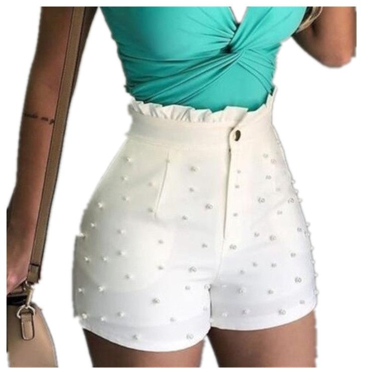best Women's Shorts Cannon Beads Solid Color Sexy Shorts Women 0 shop online at M2K Trends for