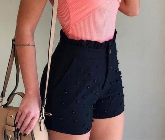 best Women's Shorts Cannon Beads Solid Color Sexy Shorts Women 0 shop online at M2K Trends for