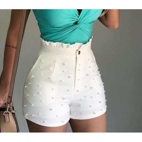 best Women's Shorts Cannon Beads Solid Color Sexy Shorts Women 0 shop online at M2K Trends for