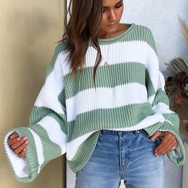 best Women's sweater women's striped colorblock sweater 0 shop online at M2K Trends for