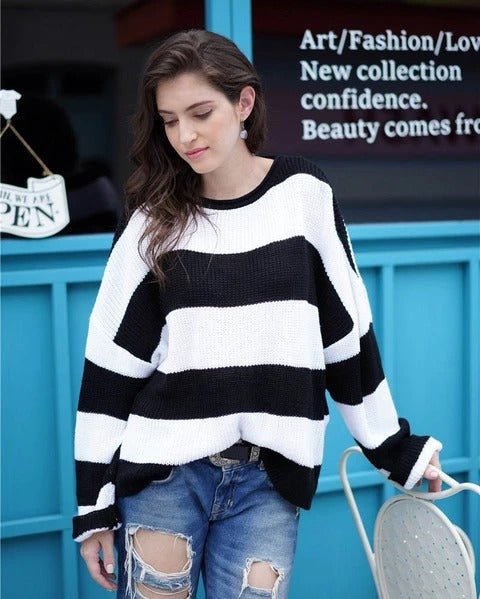 best Women's sweater women's striped colorblock sweater 0 shop online at M2K Trends for