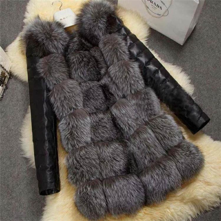 best Women's Winter Clothing 2022 Long Sleeve Contrast Fashion Leather Ladies Faux Fur Coat Cropped Jacket Jackets & Coats shop online at M2K Trends for Womens Winter Clothing 2021 Long Sleeve Contrast Fashion Leather Ladies Faux Fur Coat Cropped Jacket