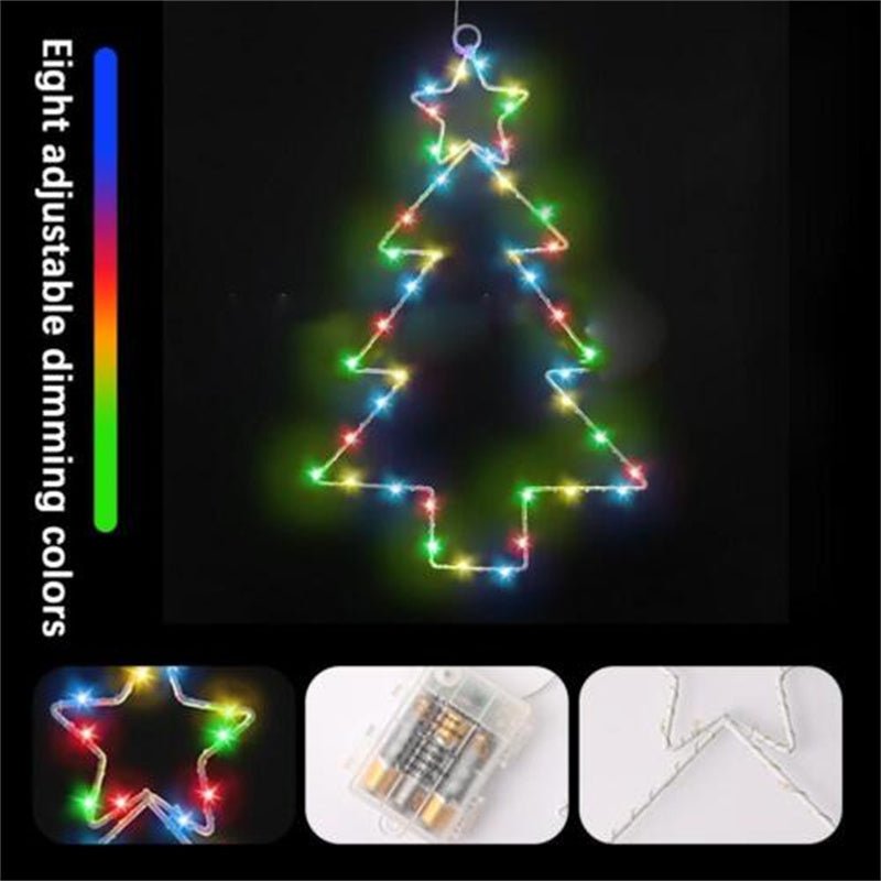 best Wrought Iron Christmas Tree Shaped Lantern Festival LED Christmas Garland String Lights Fairy Curtain Light For Home Party Decororatios 0 shop online at M2K Trends for