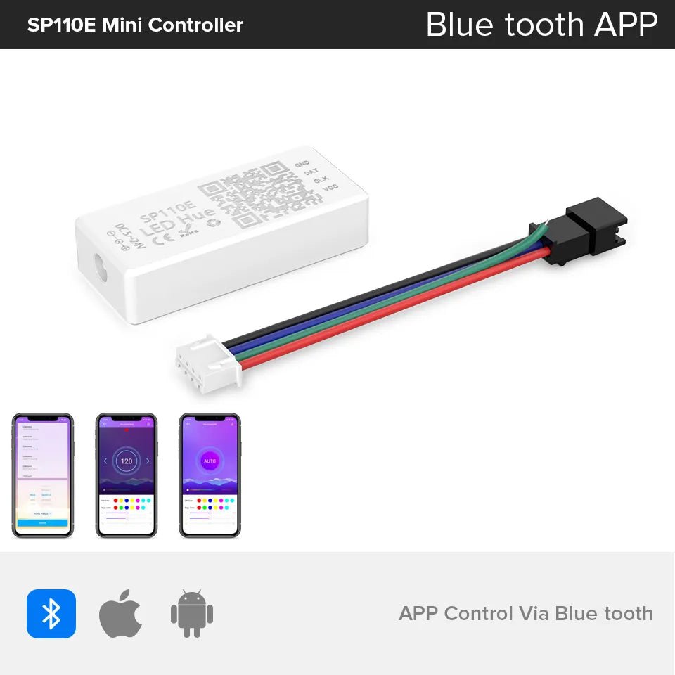 best WS2812B Led Strip Light Controller Blue tooth SP105E SP110E Wifi SP108E SP511E Music SP107E SP601E WS2811 SK6812 Lights DC5V-24V shop online at M2K Trends for