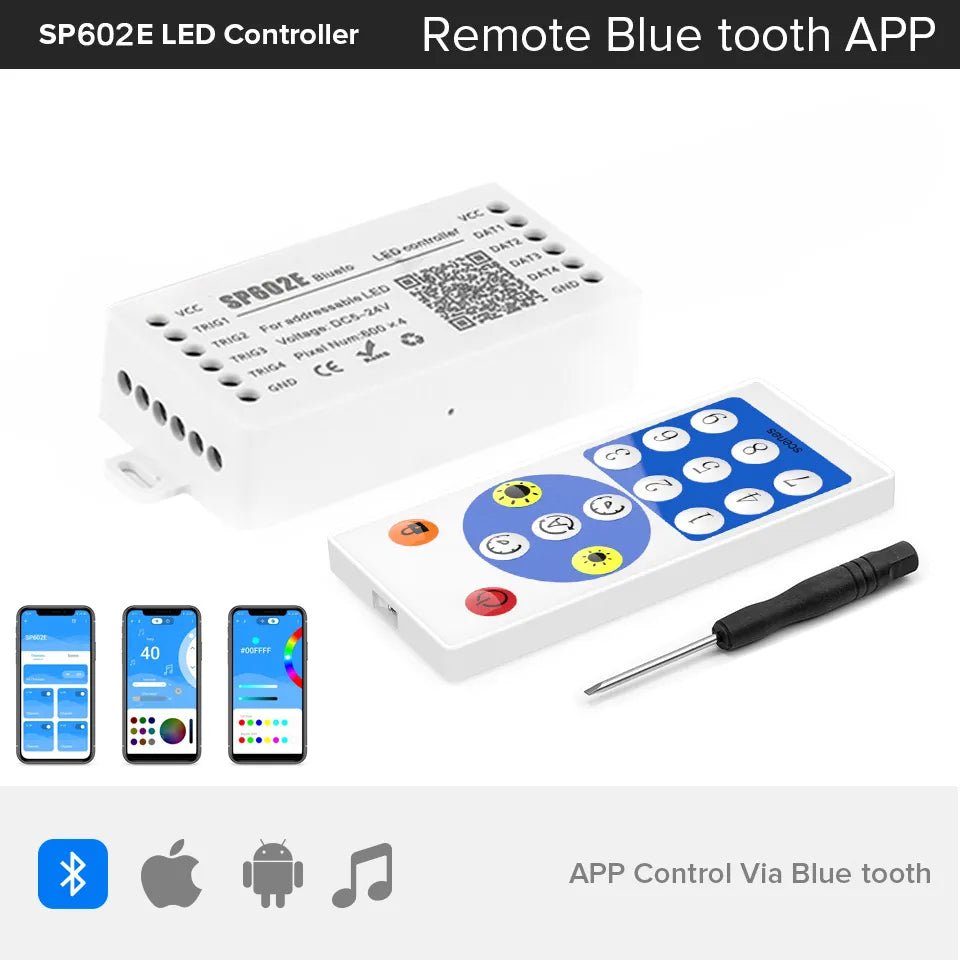 best WS2812B Led Strip Light Controller Blue tooth SP105E SP110E Wifi SP108E SP511E Music SP107E SP601E WS2811 SK6812 Lights DC5V-24V shop online at M2K Trends for