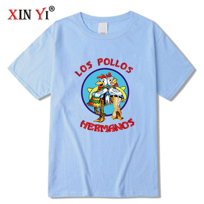 best XIN YI Men's high quality t-shirt100%cotton Breaking Bad LOS POLLOS Chicken Brothers printed casual funny tshirt male tee shirts 0 shop online at M2K Trends for