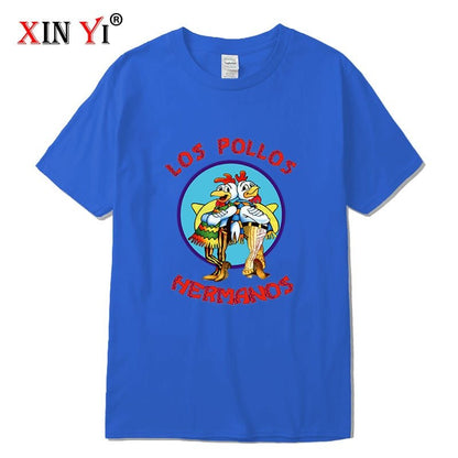 best XIN YI Men's high quality t-shirt100%cotton Breaking Bad LOS POLLOS Chicken Brothers printed casual funny tshirt male tee shirts 0 shop online at M2K Trends for