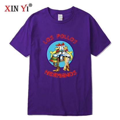 best XIN YI Men's high quality t-shirt100%cotton Breaking Bad LOS POLLOS Chicken Brothers printed casual funny tshirt male tee shirts 0 shop online at M2K Trends for