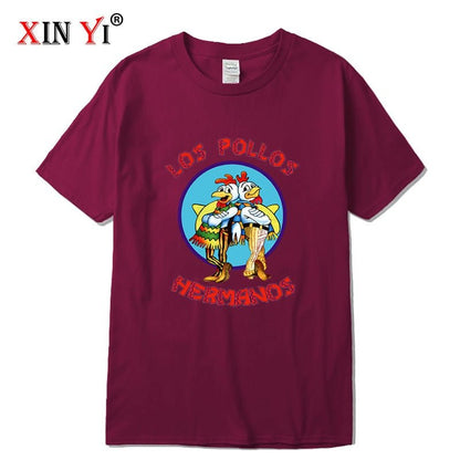 best XIN YI Men's high quality t-shirt100%cotton Breaking Bad LOS POLLOS Chicken Brothers printed casual funny tshirt male tee shirts 0 shop online at M2K Trends for