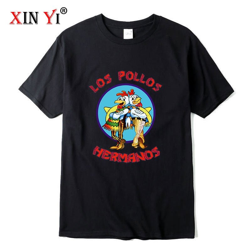 best XIN YI Men's high quality t-shirt100%cotton Breaking Bad LOS POLLOS Chicken Brothers printed casual funny tshirt male tee shirts 0 shop online at M2K Trends for