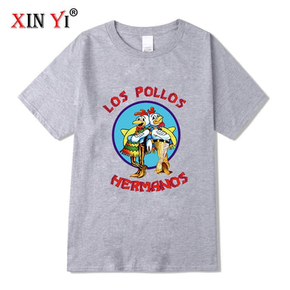 best XIN YI Men's high quality t-shirt100%cotton Breaking Bad LOS POLLOS Chicken Brothers printed casual funny tshirt male tee shirts 0 shop online at M2K Trends for