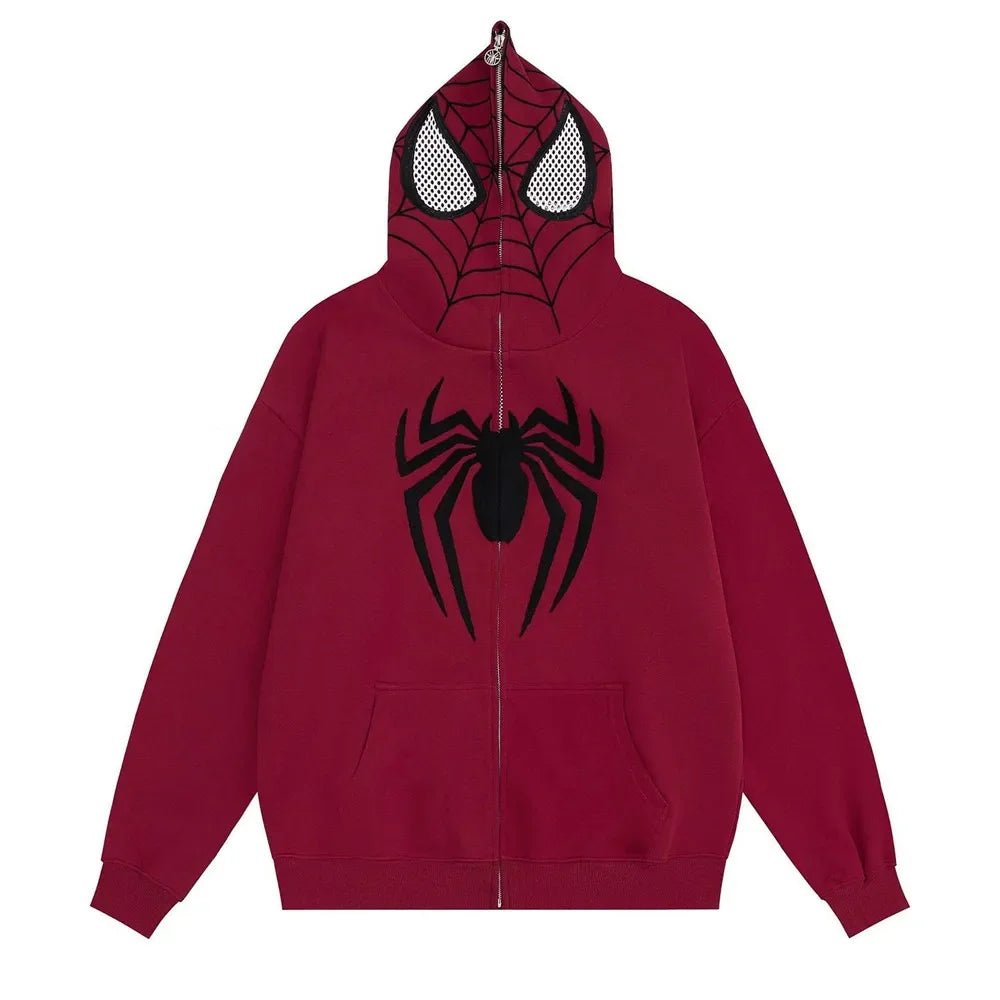 best Y2K Harajuku zip up hoodie kawaii clothes Spider Anime Pattern streetwear Gothic oversized hoodie Hip Hop Fashion casual jacket shop online at M2K Trends for