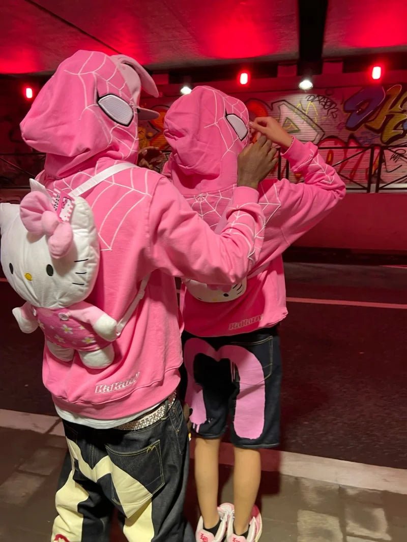 best Y2K Harajuku zip up hoodie kawaii clothes Spider Anime Pattern streetwear Gothic oversized hoodie Hip Hop Fashion casual jacket shop online at M2K Trends for