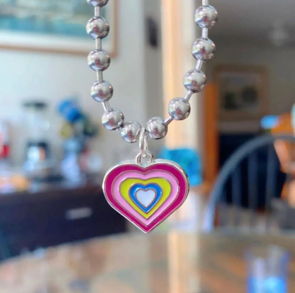 best Y2K Rainbow Heart Mushroom Necklace For Women Metal Goth Butterfly Charms Vintage 90s Style Choker Necklace Jewelry Aesthetics shop online at M2K Trends for