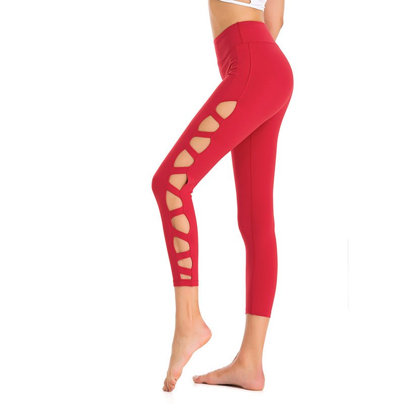 best Yoga Clothes Hollow Sexy 7-Point Pants Fitness Sweatpants Quick-Drying Professional Yoga Cropped Pants 0 shop online at M2K Trends for