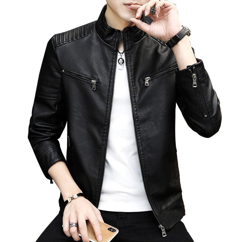 best Youth Motorcycle Pu Leather Stand Collar Jacket 0 shop online at M2K Trends for