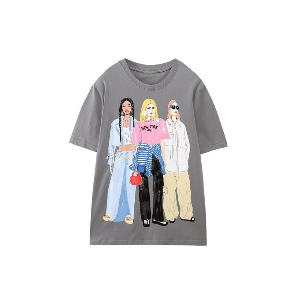 best Zevity New Women Fashion Contrast Color Girls Print Casual T Shirt Female Basic O Neck Short Sleeve Chic Leisure Tops T3069 0 shop online at M2K Trends for