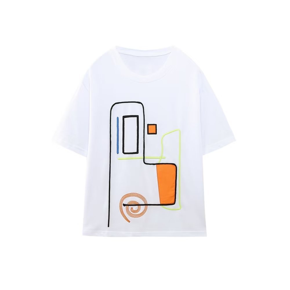 best Zevity New Women Fashion Contrast Color Girls Print Casual T Shirt Female Basic O Neck Short Sleeve Chic Leisure Tops T3069 0 shop online at M2K Trends for