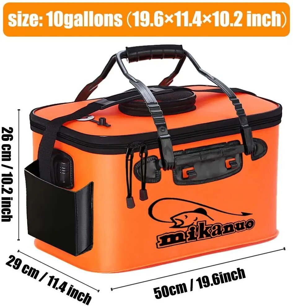 best Zipper Fishing Bucket Live Fish Container Multi-Functional Fish Live Lures Bucket Outdoor EVA Fishing Bag Foldable Fishing Bag shop online at M2K Trends for