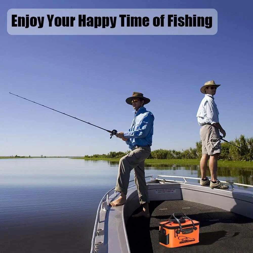 best Zipper Fishing Bucket Live Fish Container Multi-Functional Fish Live Lures Bucket Outdoor EVA Fishing Bag Foldable Fishing Bag shop online at M2K Trends for